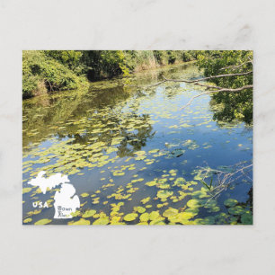 Cartão Postal Lago Erie Metropark River View com logotipo