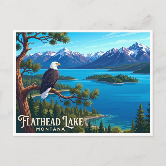 Cartão Postal Lago Flathead Polson EUA (Frente)
