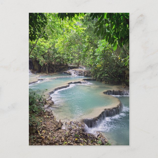 Cartão Postal Lago Forest River, KhYoung Si Falls, Laos (Frente)