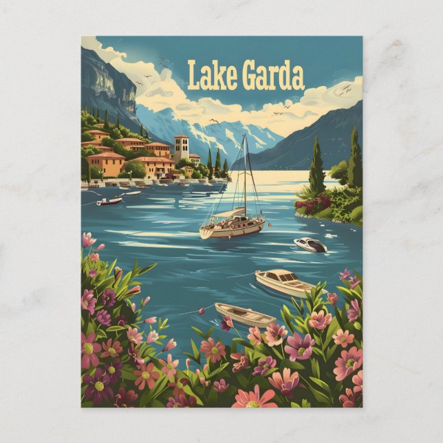 Cartão Postal Lago Garda Itália (Frente)