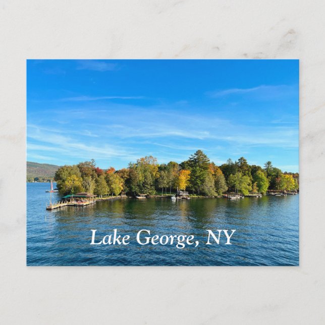 Cartão Postal Lago George New York (Frente)