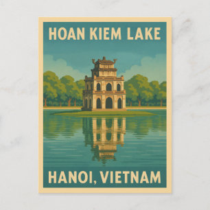 Cartão Postal Lago Hoan Kiem, Viagens vintage de Hanói no Vietnã