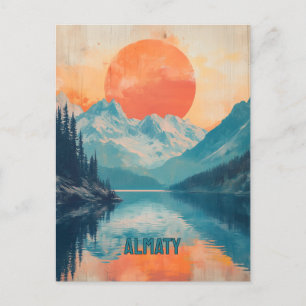 Cartão Postal Lago Kaindy Almaty Cazaquistão Retro Viagem