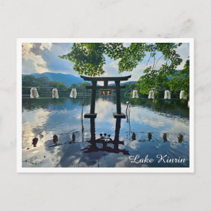 Cartão Postal Lago Kinrin, Yufuin Japão cartão-postal de viagem