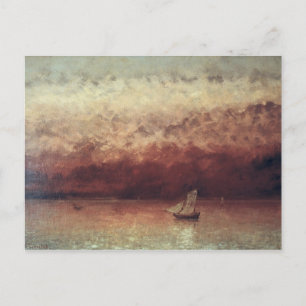 Cartão Postal Lago Leman com Setting Sun, c.1876