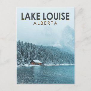 Cartão Postal Lago Louise Alberta Canada Viagem Art Vintage