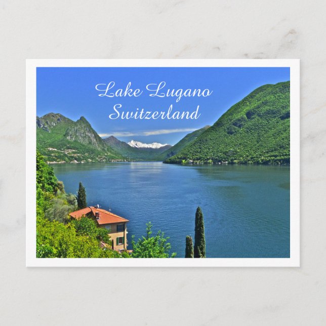 CARTÃO POSTAL LAGO LUGANO, SUIÇA (Frente)