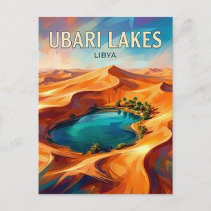Cartão Postal Lago Mandara, Mar de Areia de Ubari Líbia