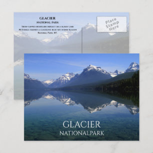 Cartão Postal Lago McDonald, Reflexão de Montanha, Glacier NP