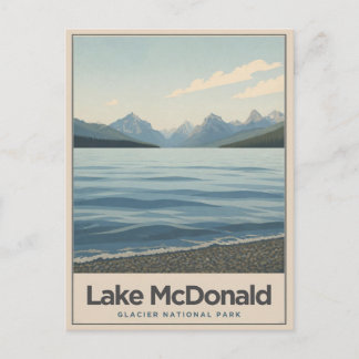 Cartão Postal Lago McDonald Vintage