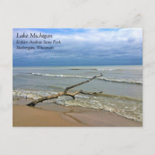 Cartão Postal Lago Michigan, Sheboygan, Wisconsin Postcard