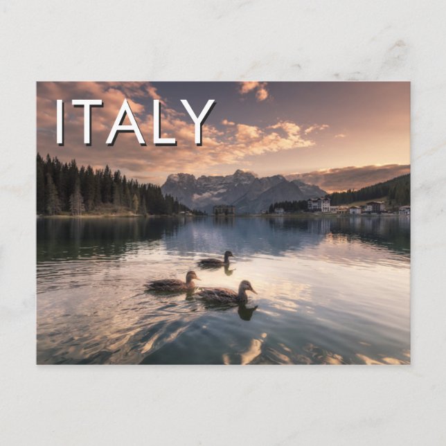 Cartão Postal Lago Misurina|Dolomites, Italia (Frente)