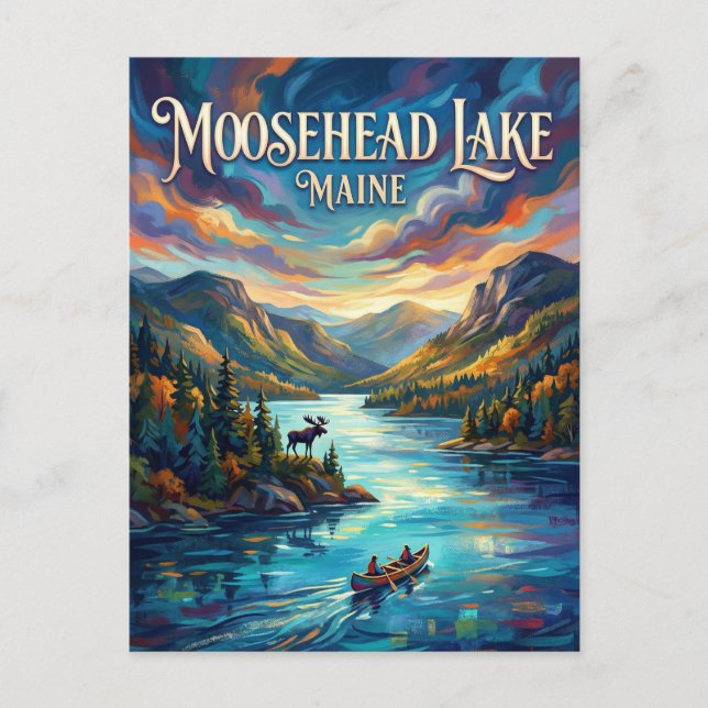 Cartão Postal Lago Moosehead EUA (Frente)