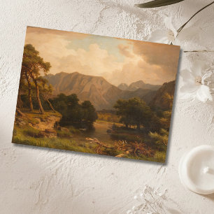 Cartão Postal Lago Mountain com Herons - Heinrich Funk