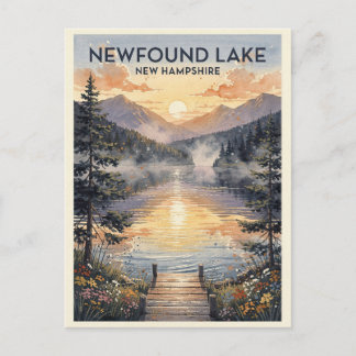 Cartão Postal Lago Newfound New Hampshire Viagem Vintage