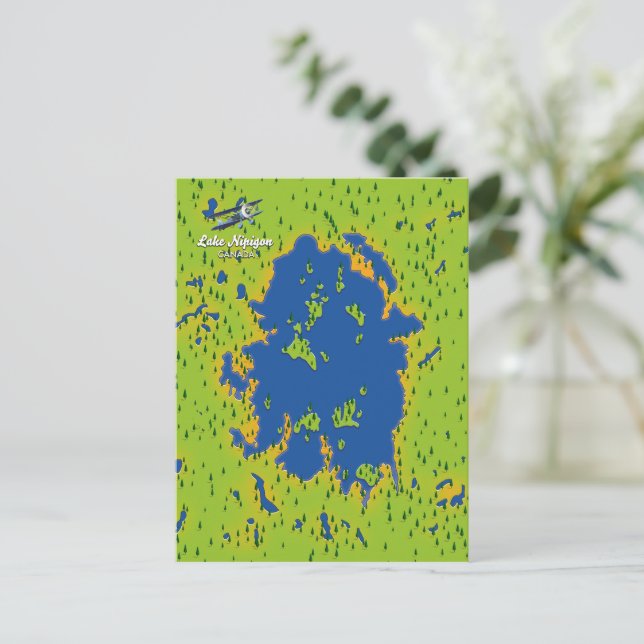 Cartão Postal Lago Nipigon (Em pé/Frente)