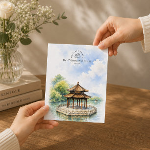 Cartão Postal Lago Oeste de Hangzhou China Cartaz de Viagem em