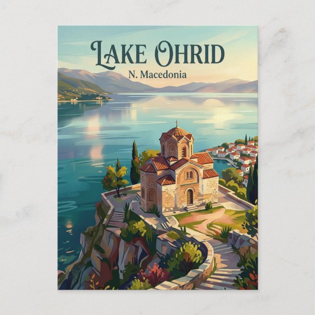 Cartão Postal Lago Ohrid N. Macedônia (Frente)
