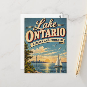 Cartão Postal Lago Ontário Sempre e Para Sempre Vintage