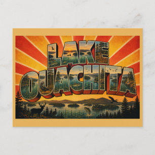 Cartão Postal Lago Ouachita Arkansas Lago Cristalino Arte