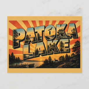 Cartão Postal Lago Patoka Indiana Reservatório Forest Lake Arte