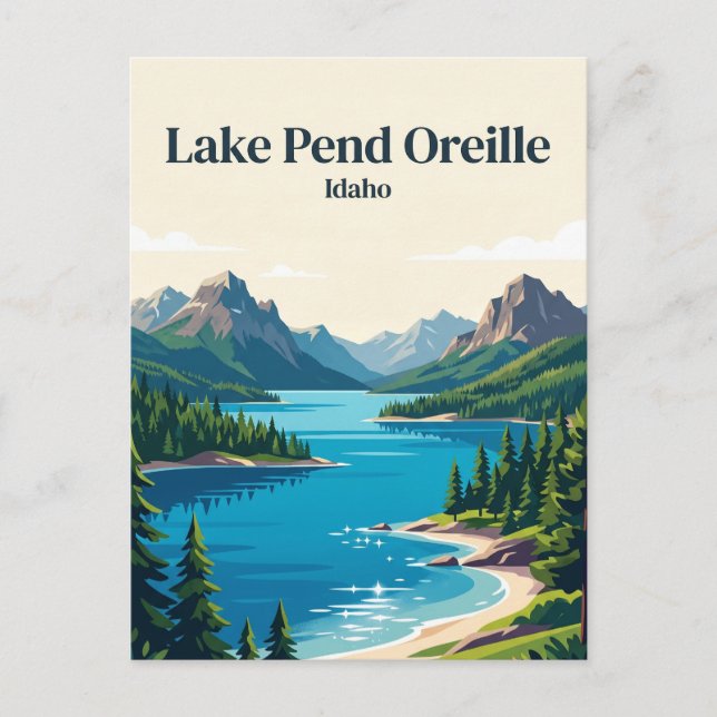 Cartão Postal Lago Pend Oreille Idaho (Frente)