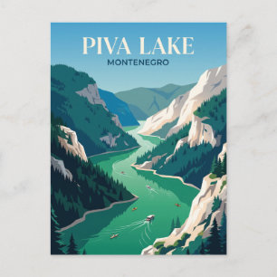 Cartão Postal Lago Piva Montenegro