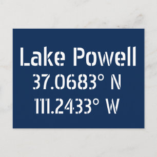 Cartão Postal Lago Powell AZ Latitude Longitude