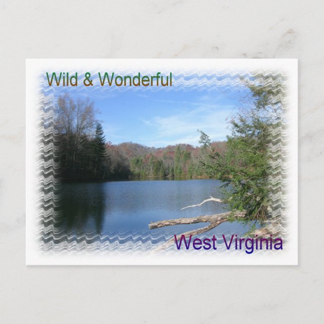 Cartão Postal Lago Rustic West Virginia (Frente)