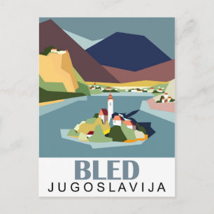 Cartão Postal Lago sangrento, Jugoslávia, Eslovênia, viagens v
