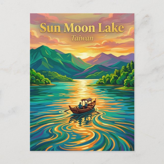 Cartão Postal Lago Sol e Lua Taiwan (Frente)