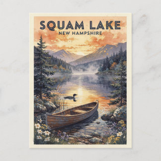 Cartão Postal Lago Squam New Hampshire Viagens Antigas