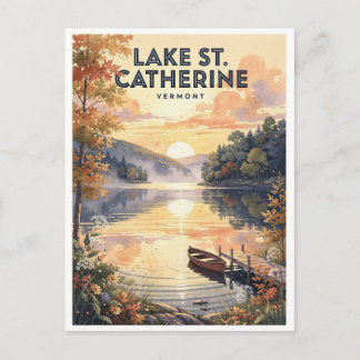 Cartão Postal Lago St. Catherine Vermont Viagem Antiga