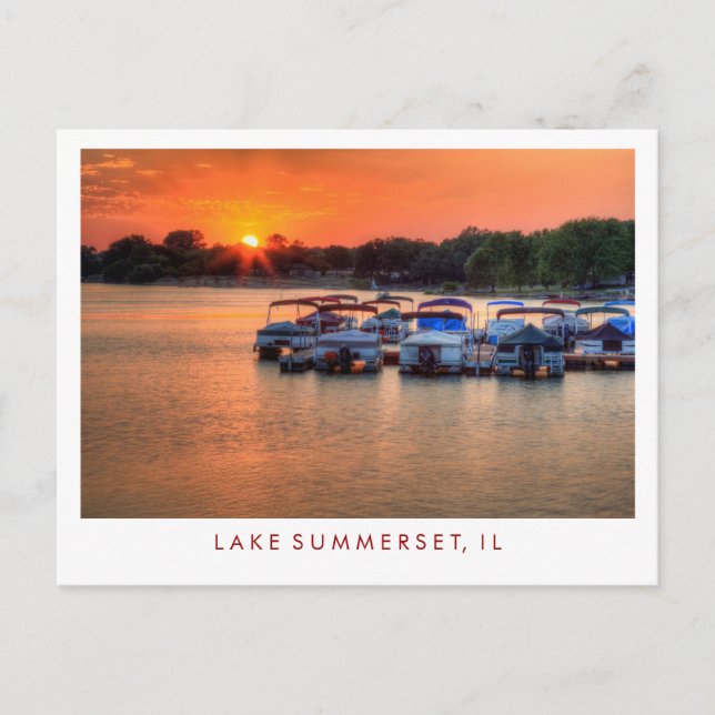 Cartão Postal Lago Summerset Illinois (Frente)
