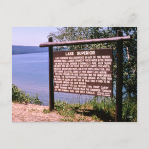 Cartão Postal Lago Superior Wood Park Sinal 1969