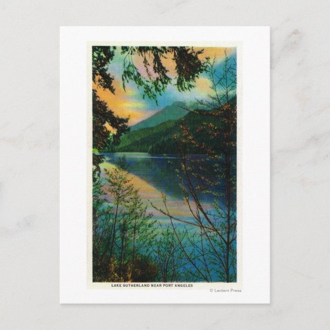 Cartão Postal Lago Sutherland New Port Angeles, WA (Frente)