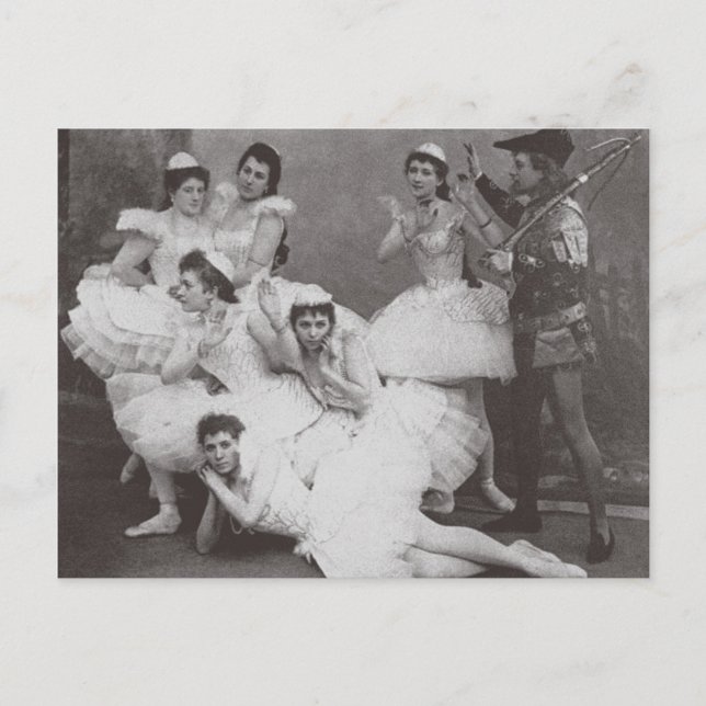 Cartão Postal Lago Swan, Teatro Mariinsky, 1895 (foto b/w) (Frente)