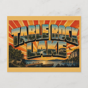 Cartão Postal Lago Table Rock Missouri Ozark Lago Bluffs Arte