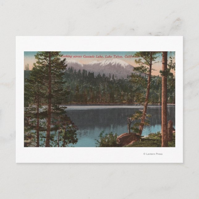 Cartão Postal Lago Tahoe, CA - Olhando através do Lago Cascade (Frente)