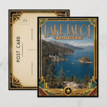 Lago Tahoe Califórnia Arte Deco Vintage Era de Our