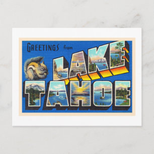 Cartão Postal Lago Tahoe California CA - Letra grande postal
