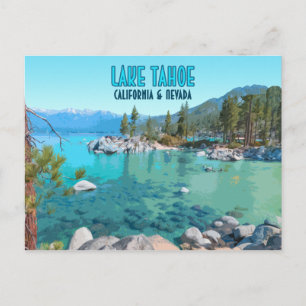 Cartão Postal Lago Tahoe California Nevada Vintage
