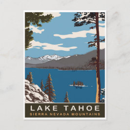 Cartão Postal Lago Tahoe, Montanhas da Sierra Nevada, Viagem