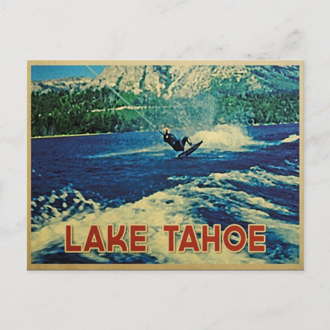 Cartão Postal Lago Tahoe Water Skier (Frente)