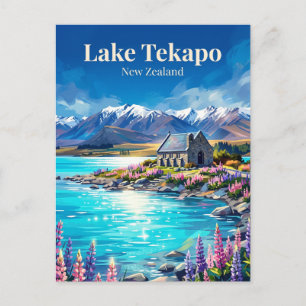 Cartão Postal Lago Tekapo Nova Zelândia
