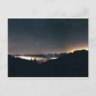 Cartão Postal Lago Thun, Suiça e Starry Sky