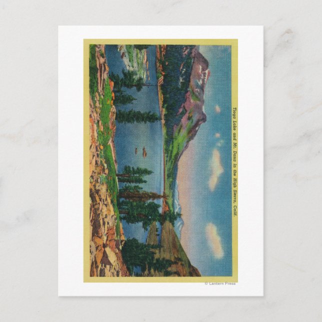 Cartão Postal Lago Tioga e Monte Dana em Alta Serra (Frente)