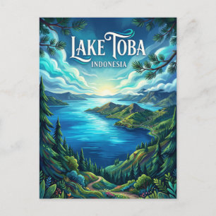 Cartão Postal Lago Toba Indonésia