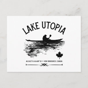 Cartão Postal Lago Utopia New Brunswick Canadá Lagos - Kayaker