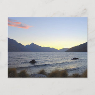 Cartão Postal Lago Wakatipu em Sunset, Queenstown, NZ
